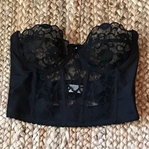 Vintage Valmont Black Lace Corset RN62172